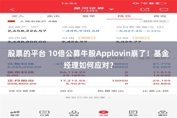 股票的平台 10倍公募牛股Applovin崩了！基金经理如何应对？