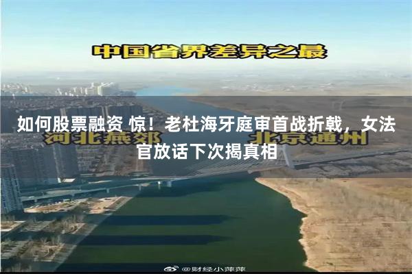 如何股票融资 惊！老杜海牙庭审首战折戟，女法官放话下次揭真相