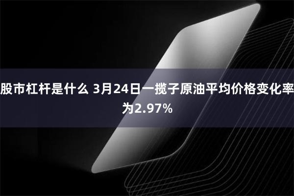 股市杠杆是什么 3月24日一揽子原油平均价格变化率为2.97%