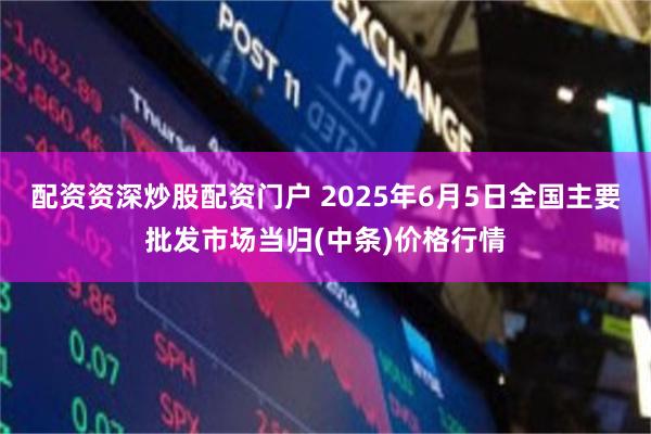 配资资深炒股配资门户 2025年6月5日全国主要批发市场当归(中条)价格行情
