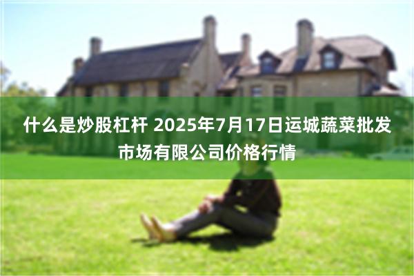 什么是炒股杠杆 2025年7月17日运城蔬菜批发市场有限公司价格行情