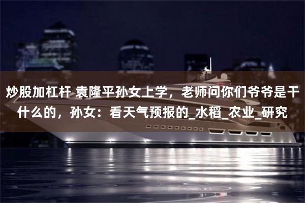炒股加杠杆 袁隆平孙女上学，老师问你们爷爷是干什么的，孙女：看天气预报的_水稻_农业_研究