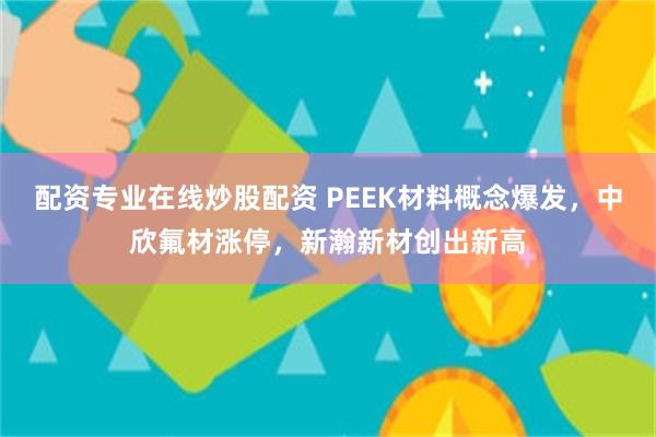 配资专业在线炒股配资 PEEK材料概念爆发，中欣氟材涨停，新瀚新材创出新高