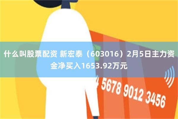 什么叫股票配资 新宏泰（603016）2月5日主力资金净买入1653.92万元