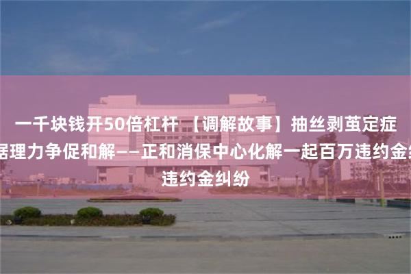 一千块钱开50倍杠杆 【调解故事】抽丝剥茧定症结 据理力争促和解——正和消保中心化解一起百万违约金纠纷