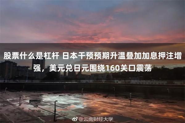 股票什么是杠杆 日本干预预期升温叠加加息押注增强，美元兑日元围绕160关口震荡