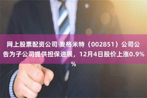 网上股票配资公司 麦格米特（002851）公司公告为子公司提供担保进展，12月4日股价上涨0.9%