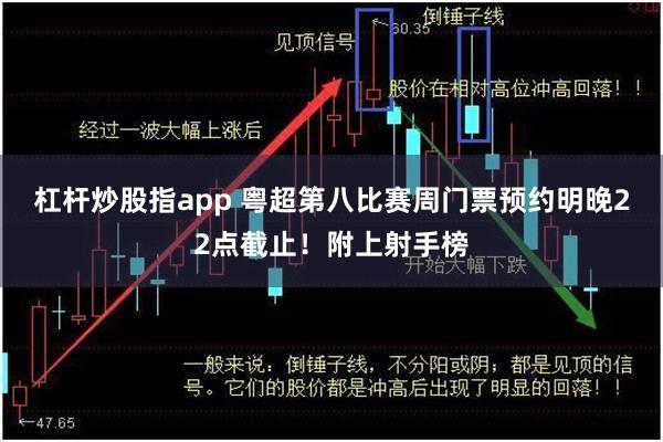 杠杆炒股指app 粤超第八比赛周门票预约明晚22点截止！附上射手榜