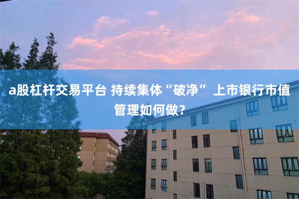 a股杠杆交易平台 持续集体“破净” 上市银行市值管理如何做？