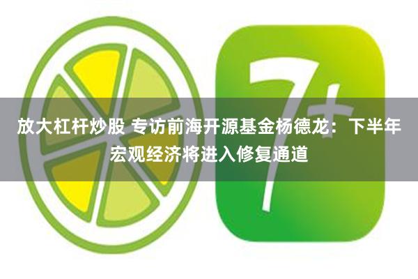 放大杠杆炒股 专访前海开源基金杨德龙：下半年宏观经济将进入修复通道