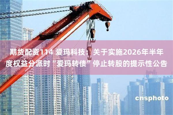 期货配资114 爱玛科技：关于实施2026年半年度权益分派时“爱玛转债”停止转股的提示性公告