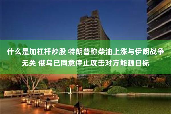 什么是加杠杆炒股 特朗普称柴油上涨与伊朗战争无关 俄乌已同意停止攻击对方能源目标