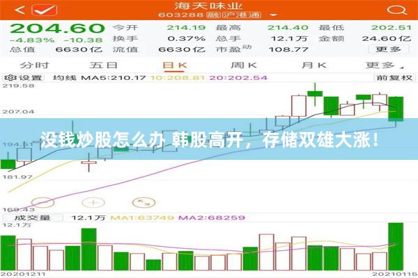 没钱炒股怎么办 韩股高开，存储双雄大涨！